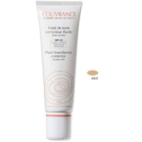 Couvrance Base Fluida Corretora Mel para pele sensível.